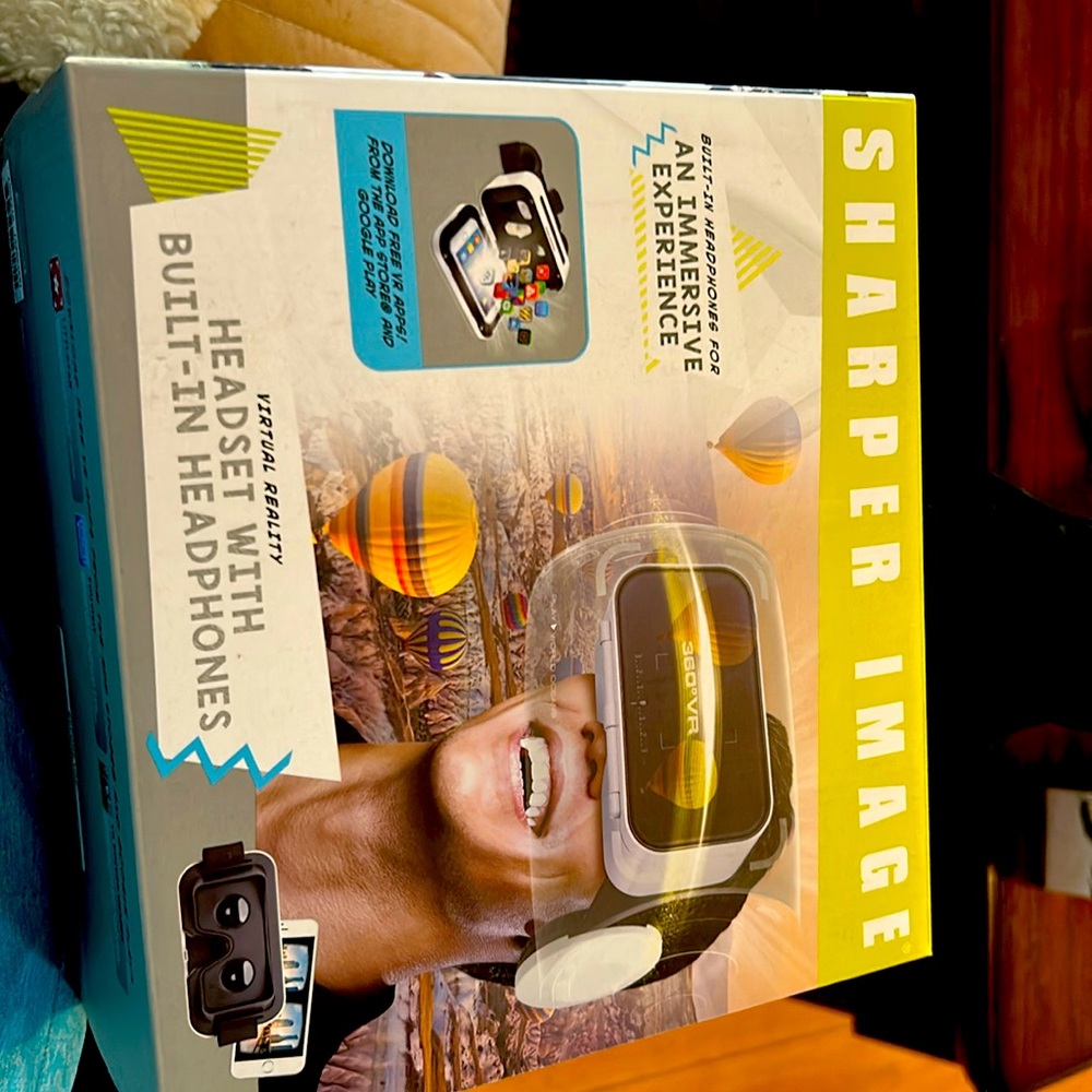 Sharper Image Virtual Reality Headset with Built-In Headphones